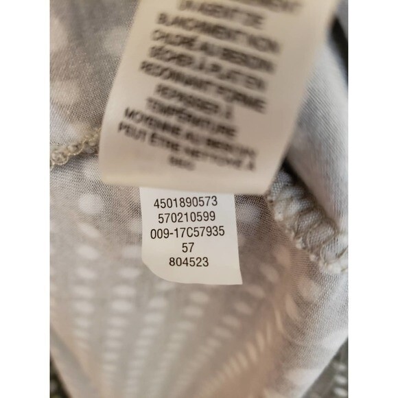 Chico's Short Sleeve Shirt Olive w White Dots Hi/Low Shirt - sz 2/L - Picture 8 of 8